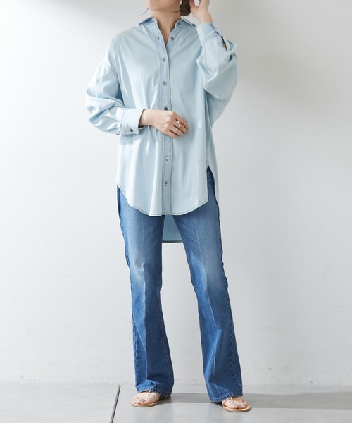 SHENERY（シーナリー）の「テンセルライクBIGデニムシャツ（シャツ/ブラウス・レディース・ライトブルー/ブルー・FREE）」の11枚目の写真