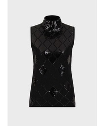 ARMANI アルマーニコレツォーニ ノースリーブ ハイネックニット 黒 楽天市場】アルマーニ（長さ（袖）ノースリーブ）（ニット