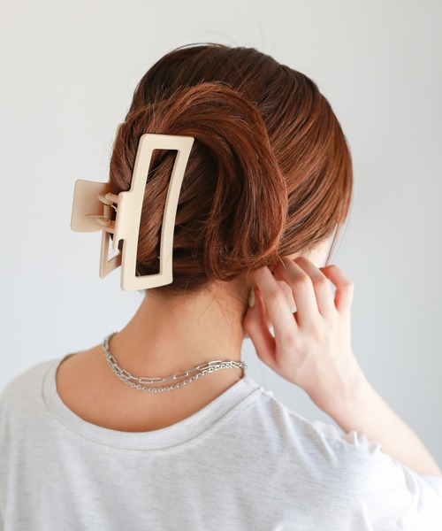 セール】ワイドスクエアヘアクリップ（バレッタ/ヘアクリップ