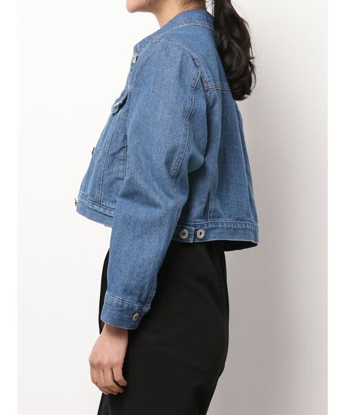 MERCURYDUO（マーキュリーデュオ）の「クロップドコンパクトGジャン（テーラードジャケット・レディース・ブルー・FREE）」の2枚目の写真