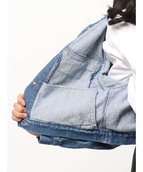 MERCURYDUO（マーキュリーデュオ）の「クロップドコンパクトGジャン（テーラードジャケット・レディース・ブルー・FREE）」の4枚目の写真