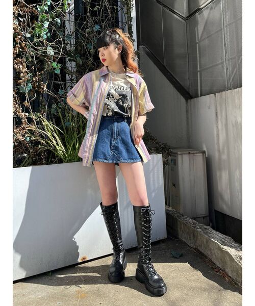 jouetie（ジュエティ）の「マルチストライプパターンシャツ【セットアップ対応】（シャツ/ブラウス・レディース・ブラック/イエロー/ブルー・MEDIUM）」の5枚目の写真