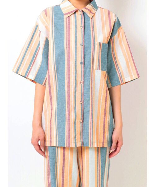 jouetie（ジュエティ）の「マルチストライプパターンシャツ【セットアップ対応】（シャツ/ブラウス・レディース・ブラック/イエロー/ブルー・MEDIUM）」の11枚目の写真