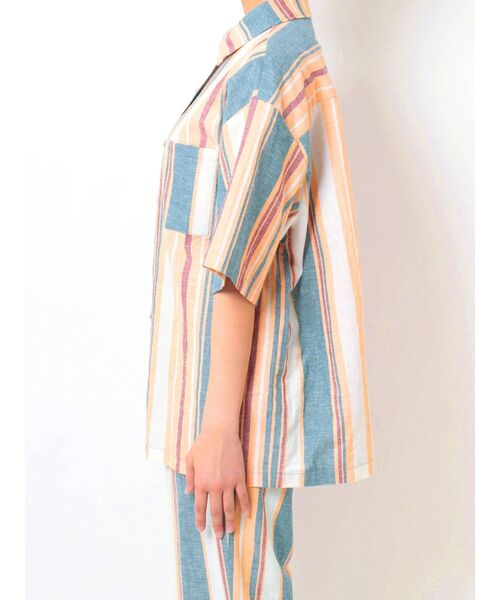 jouetie（ジュエティ）の「マルチストライプパターンシャツ【セットアップ対応】（シャツ/ブラウス・レディース・ブラック/イエロー/ブルー・MEDIUM）」の12枚目の写真