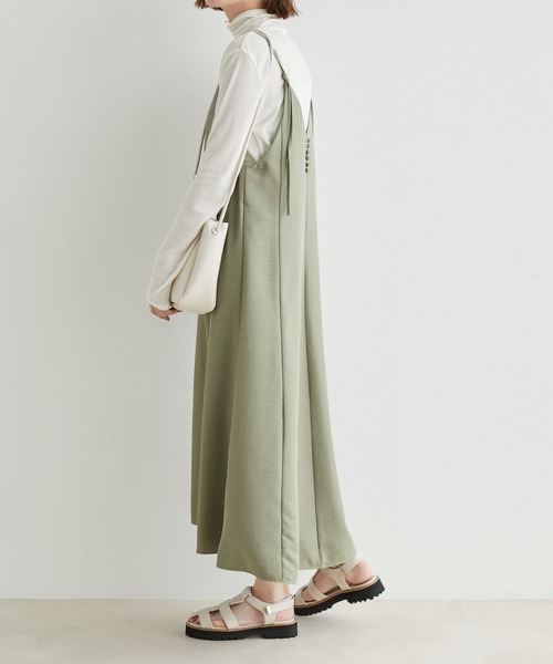 ROPE' PICNIC(ロペピクニック)の「2WAY/ライトソフトツイルキャミワンピース(ワンピース・レディース・ブラック/ベージュ/グリーン系その他2・38)」の4枚目の写真