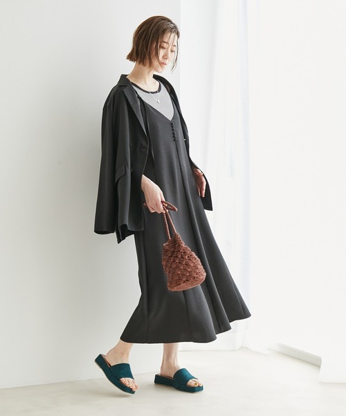 ROPE' PICNIC(ロペピクニック)の「2WAY/ライトソフトツイルキャミワンピース(ワンピース・レディース・ブラック/ベージュ/グリーン系その他2・38)」の13枚目の写真