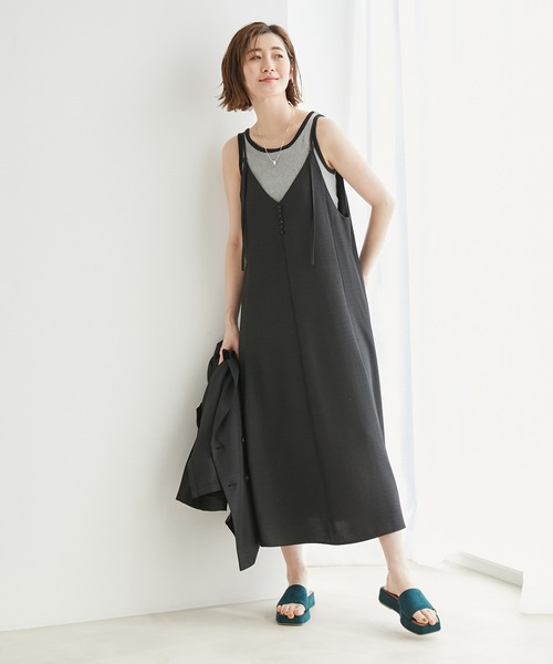 ROPE' PICNIC(ロペピクニック)の「2WAY/ライトソフトツイルキャミワンピース(ワンピース・レディース・ブラック/ベージュ/グリーン系その他2・38)」の12枚目の写真