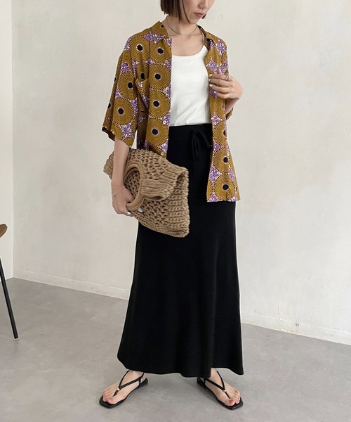 CAPRICIEUX LE'MAGE（カプリシューレマージュ）の「【AgAwd/アガウド】リラックススカート（スカート・レディース・ブラック/ベージュ・FREE）」の6枚目の写真