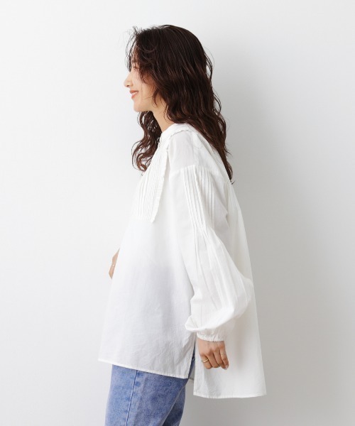 RODEO CROWNS WIDE BOWL(ロデオクラウンズワイドボウル)の「ピンタック袖ボリュームシャツ(シャツ/ブラウス・レディース・ホワイト/ブラック/イエロー・FREE)」の6枚目の写真