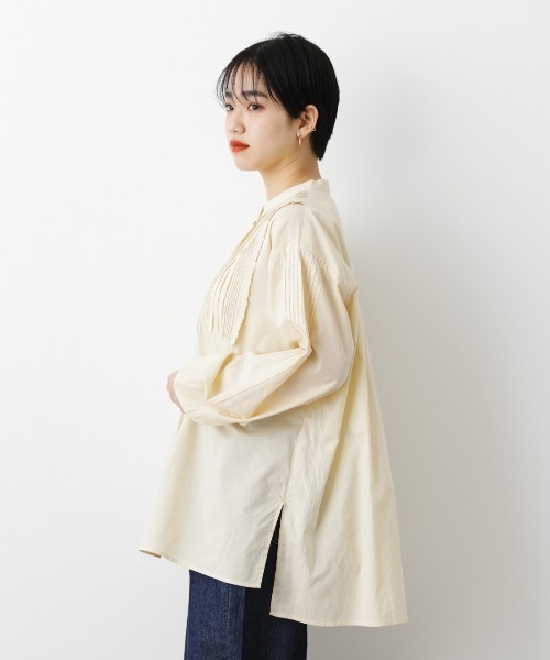 RODEO CROWNS WIDE BOWL(ロデオクラウンズワイドボウル)の「ピンタック袖ボリュームシャツ(シャツ/ブラウス・レディース・ホワイト/ブラック/イエロー・FREE)」の9枚目の写真