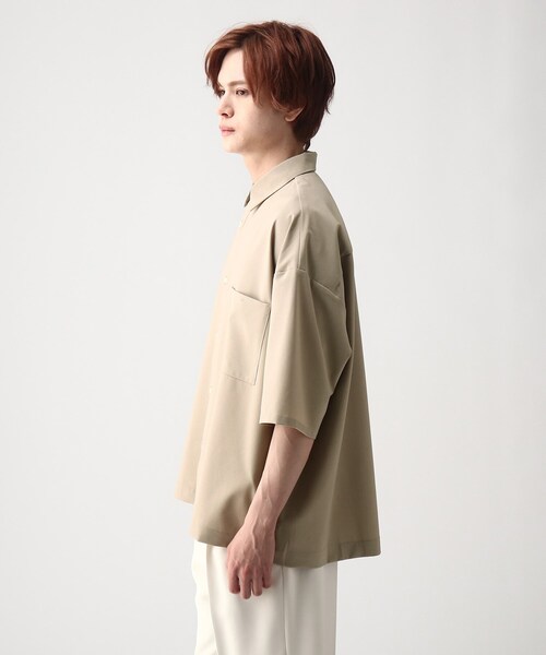 tk.TAKEO KIKUCHI(ティーケータケオキクチ)の「◆COOL MAX(R)ポリトロ抗菌BIGシャツ(シャツ/ブラウス・メンズ・ブラック/ダークブラウン/ベージュ/グレー系4・01/02/03/04)」の19枚目の写真