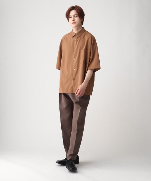 tk.TAKEO KIKUCHI(ティーケータケオキクチ)の「◆COOL MAX(R)ポリトロ抗菌BIGシャツ(シャツ/ブラウス・メンズ・ブラック/ダークブラウン/ベージュ/グレー系4・01/02/03/04)」の6枚目の写真