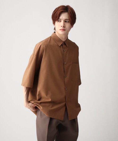 tk.TAKEO KIKUCHI(ティーケータケオキクチ)の「◆COOL MAX(R)ポリトロ抗菌BIGシャツ(シャツ/ブラウス・メンズ・ブラック/ダークブラウン/ベージュ/グレー系4・01/02/03/04)」の22枚目の写真