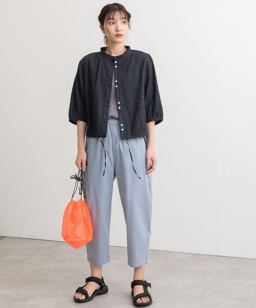 POU DOU DOU(プードゥドゥ)の「エンブロイダリー・ドット フリル衿5分袖ブラウス(シャツ/ブラウス・レディース・オフホワイト/ブラック/ベージュ・3)」の9枚目の写真