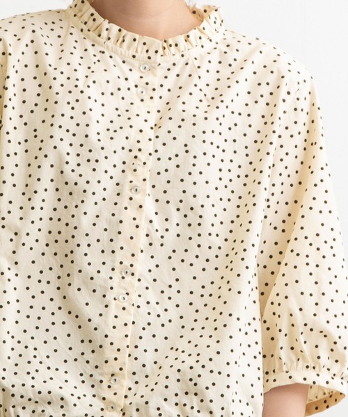 POU DOU DOU(プードゥドゥ)の「エンブロイダリー・ドット フリル衿5分袖ブラウス(シャツ/ブラウス・レディース・オフホワイト/ブラック/ベージュ・3)」の17枚目の写真