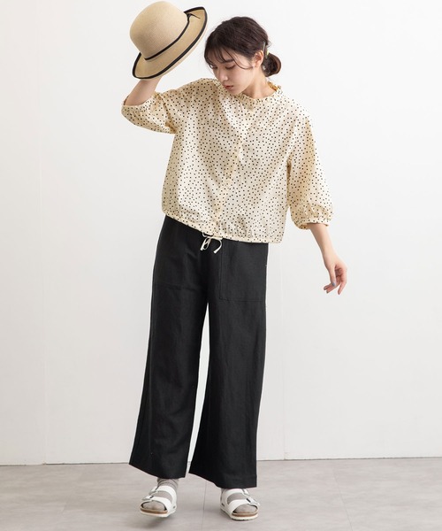 POU DOU DOU(プードゥドゥ)の「エンブロイダリー・ドット フリル衿5分袖ブラウス(シャツ/ブラウス・レディース・オフホワイト/ブラック/ベージュ・3)」の18枚目の写真