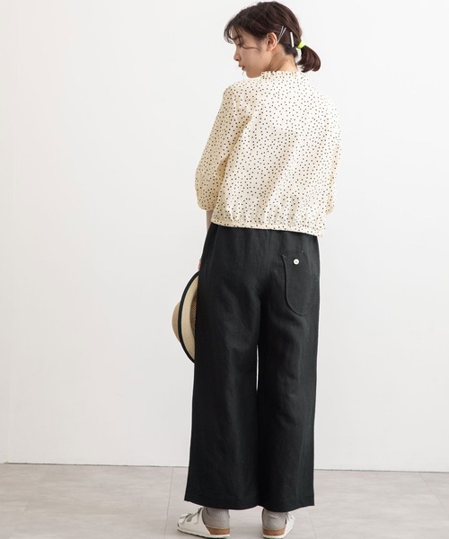 POU DOU DOU(プードゥドゥ)の「エンブロイダリー・ドット フリル衿5分袖ブラウス(シャツ/ブラウス・レディース・オフホワイト/ブラック/ベージュ・3)」の19枚目の写真