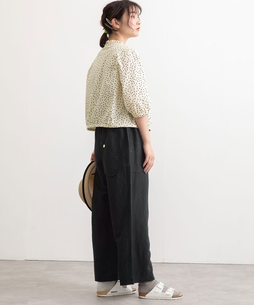 POU DOU DOU(プードゥドゥ)の「エンブロイダリー・ドット フリル衿5分袖ブラウス(シャツ/ブラウス・レディース・オフホワイト/ブラック/ベージュ・3)」の20枚目の写真