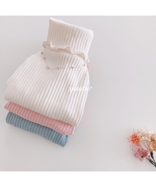 poteco】【再入荷】【新色追加】フリルリブプルオーバー/犬服(ドッグ