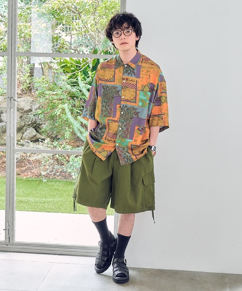 RAGEBLUE（レイジブルー）の「ミリタリーワイドカーゴショーツ（カーゴパンツ・メンズ・オリーブ/オフホワイト/ブラック・MEDIUM/LARGE）」の8枚目の写真