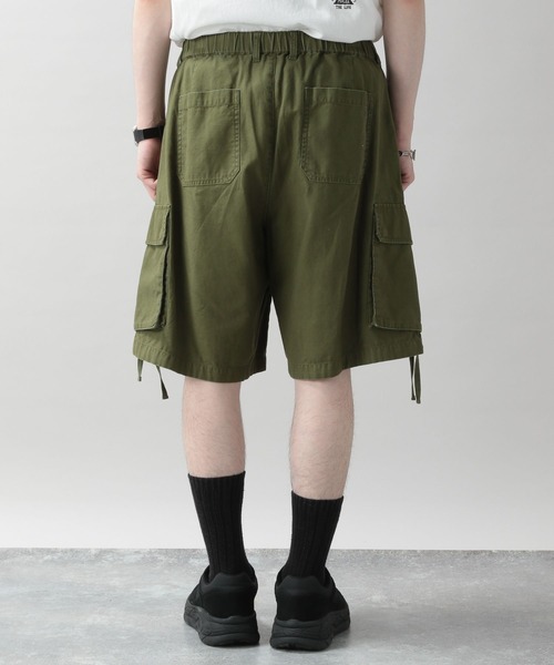 RAGEBLUE（レイジブルー）の「ミリタリーワイドカーゴショーツ（カーゴパンツ・メンズ・オリーブ/オフホワイト/ブラック・MEDIUM/LARGE）」の5枚目の写真