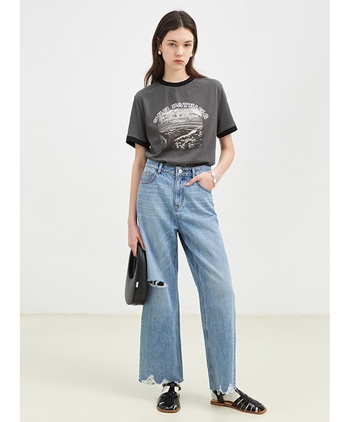 Fano Studios（ファノ ストゥディオズ）の「ヴィンテージライク プリントTシャツ FX22S078【Fano Studios】（Tシャツ/カットソー・レディース・グレー/アイボリー・M/S/L）」の3枚目の写真