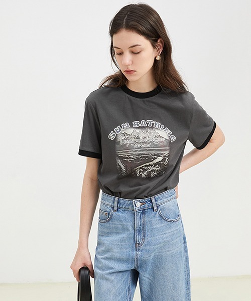 Fano Studios（ファノ ストゥディオズ）の「ヴィンテージライク プリントTシャツ FX22S078【Fano Studios】（Tシャツ/カットソー・レディース・グレー/アイボリー・M/S/L）」の6枚目の写真