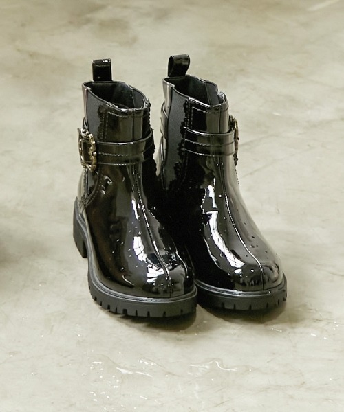 axes femme(アクシーズファム)の「ベルトデザインレインブーツ(レインシューズ・レディース・ブラック/ピンク・LARGE/MEDIUM)」の2枚目の写真
