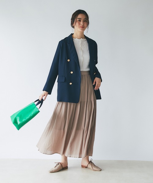 un dix cors（アンディコール）の「インナーに大活躍　ボートネック配色メロウプルオーバー（Tシャツ/カットソー・レディース・ブラック/オフホワイト/オレンジ・FREE）」の8枚目の写真