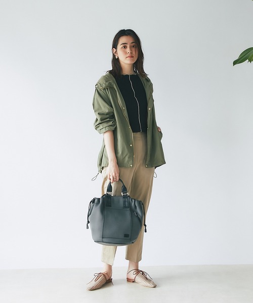 un dix cors（アンディコール）の「インナーに大活躍　ボートネック配色メロウプルオーバー（Tシャツ/カットソー・レディース・ブラック/オフホワイト/オレンジ・FREE）」の20枚目の写真