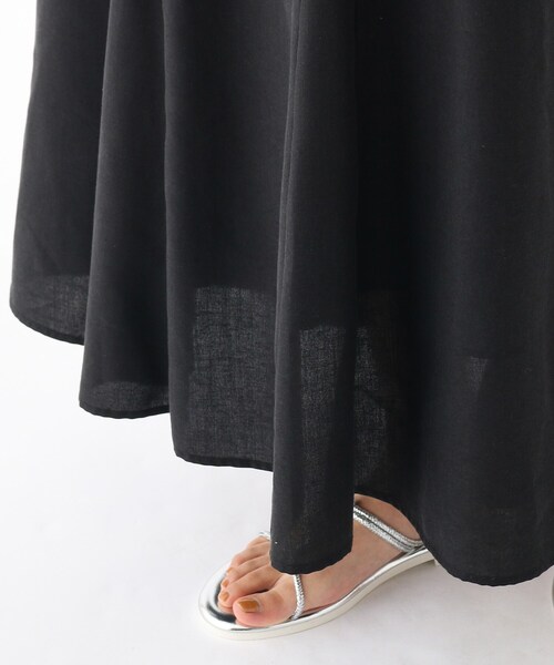 OPAQUE.CLIP（オペークドットクリップ）の「◆リネンブレンド マーメイドフレアスカート【WEB限定サイズ】（スカート・レディース・ブラック/グリーン/サンドベージュ・34/36/38/40/42）」の4枚目の写真