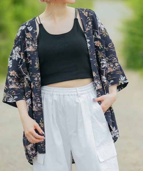 PBLIM（ページボーイリム）の「PAGEBOYLIM/カップ付きロゴシシュウキャミ（キャミソール・レディース・ブラック/オフホワイト/ブルー・FREE）」の8枚目の写真