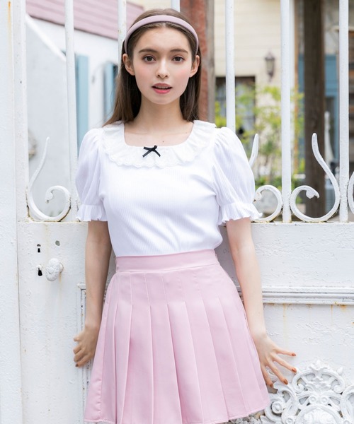 tシャツ TINY RIBBON トップス レディース archives tシャツ Tシャツ リボンチュールコンパクトTOPS