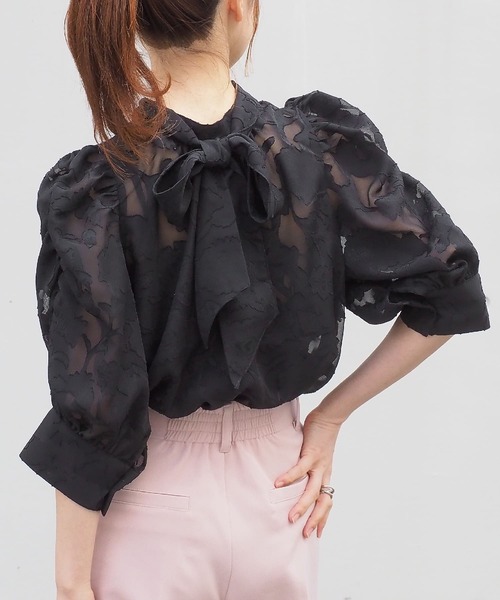 tiptop（ティップトップ）の「前後2wayボウタイ付きブラウス（シャツ/ブラウス・レディース・アイボリー/オフホワイト/ブラック・FREE）」の19枚目の写真