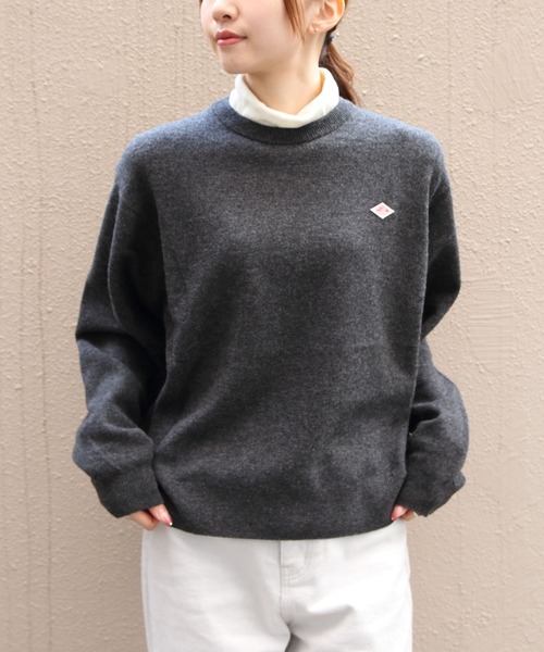 DANTON ラムウール ニットセーター ダントン チャコール グレー 38 DANTON ラムウール ニットセーター ダントン チャコール グレー 38