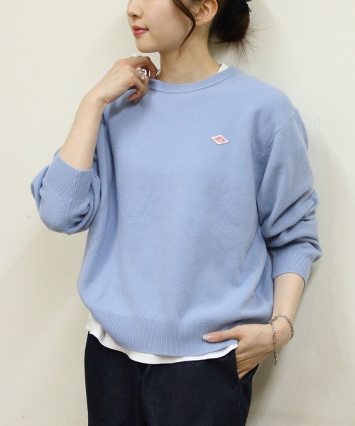 DANTON ダントン クルーネックプルオーバー 44 Danton ニット [DANTON/ダントン] ワンポイントクルーネック