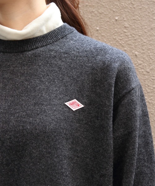 DANTON ラムウール ニットセーター ダントン チャコール グレー 38 DANTON ラムウール ニットセーター ダントン チャコール グレー 38