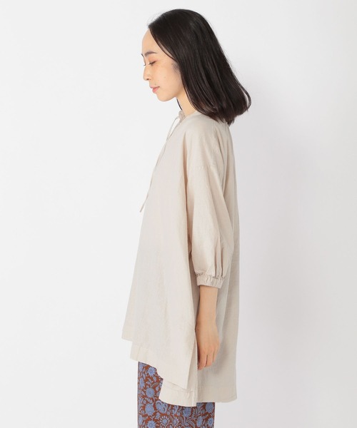 studio CLIP（スタディオクリップ）の「コットンリネンスキッパーチュニック（シャツ/ブラウス・レディース・スモーク/ライトベージュ/ライトブルー・FREE）」の13枚目の写真