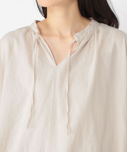 studio CLIP（スタディオクリップ）の「コットンリネンスキッパーチュニック（シャツ/ブラウス・レディース・スモーク/ライトベージュ/ライトブルー・FREE）」の14枚目の写真