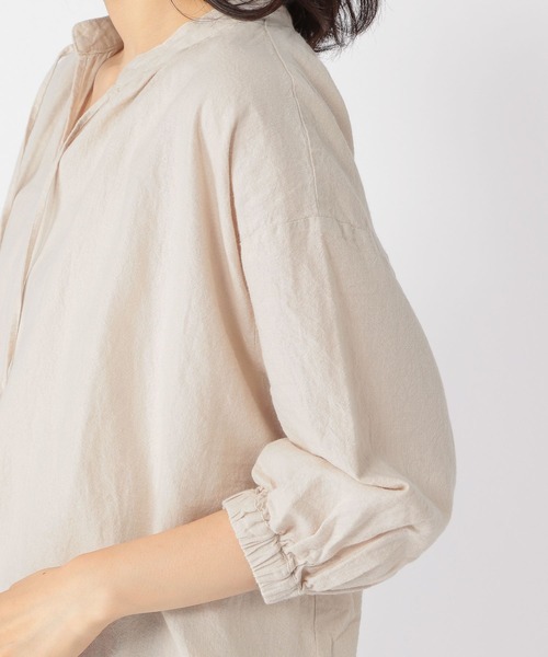 studio CLIP（スタディオクリップ）の「コットンリネンスキッパーチュニック（シャツ/ブラウス・レディース・スモーク/ライトベージュ/ライトブルー・FREE）」の8枚目の写真