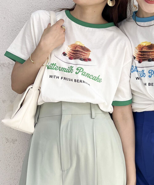 fredy emue(フレディエミュ)の「パンケーキ リンガーTシャツ(Tシャツ/カットソー・レディース・ライトブルー/グリーン/ピンク・38)」の22枚目の写真