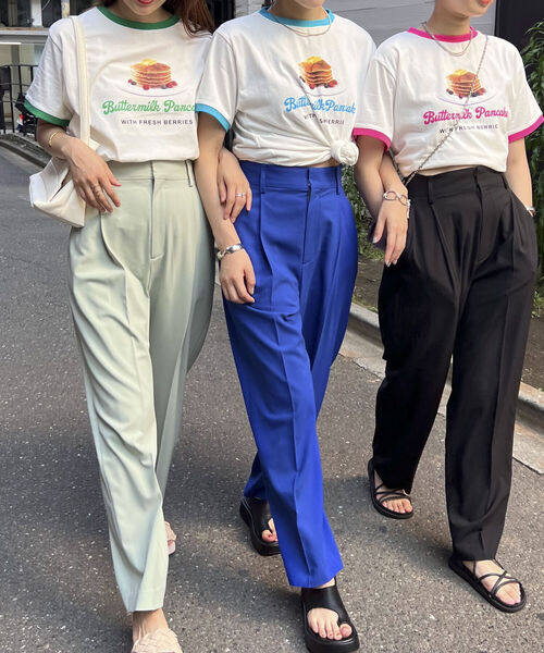 fredy emue(フレディエミュ)の「パンケーキ リンガーTシャツ(Tシャツ/カットソー・レディース・ライトブルー/グリーン/ピンク・38)」の19枚目の写真