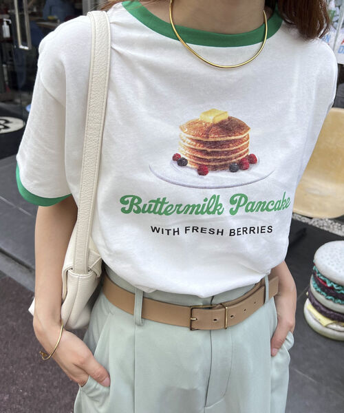 fredy emue(フレディエミュ)の「パンケーキ リンガーTシャツ(Tシャツ/カットソー・レディース・ライトブルー/グリーン/ピンク・38)」の18枚目の写真