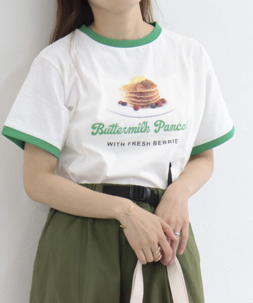 fredy emue(フレディエミュ)の「パンケーキ リンガーTシャツ(Tシャツ/カットソー・レディース・ライトブルー/グリーン/ピンク・38)」の14枚目の写真