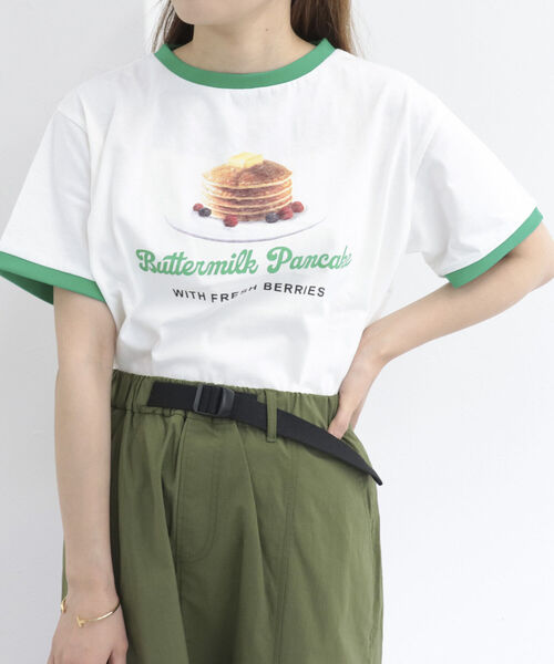 fredy emue(フレディエミュ)の「パンケーキ リンガーTシャツ(Tシャツ/カットソー・レディース・ライトブルー/グリーン/ピンク・38)」の12枚目の写真
