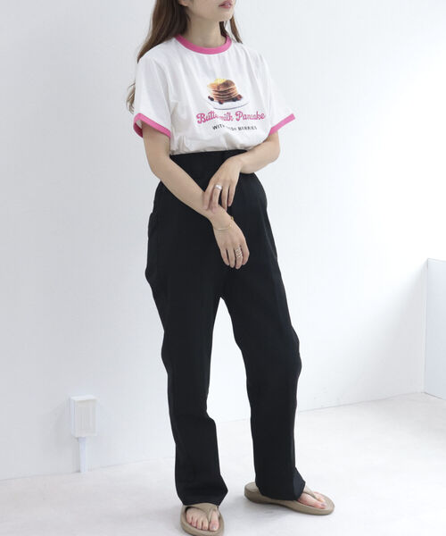 fredy emue(フレディエミュ)の「パンケーキ リンガーTシャツ(Tシャツ/カットソー・レディース・ライトブルー/グリーン/ピンク・38)」の10枚目の写真