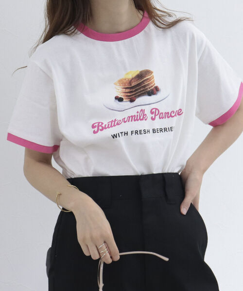 fredy emue(フレディエミュ)の「パンケーキ リンガーTシャツ(Tシャツ/カットソー・レディース・ライトブルー/グリーン/ピンク・38)」の8枚目の写真