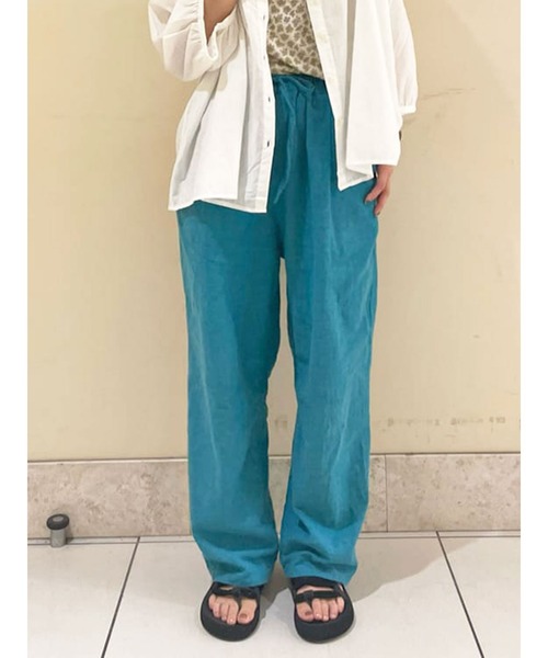 Samansa Mos2（サマンサ モスモス）の「コットンリネンストレートイージーパンツ（その他パンツ・レディース・ブラック/グリーン/マスタード/キナリ・ﾌﾘ-）」の3枚目の写真