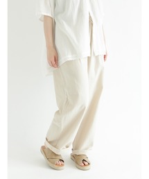 Samansa Mos2 | コットンリネンストレートイージーパンツ(その他パンツ)