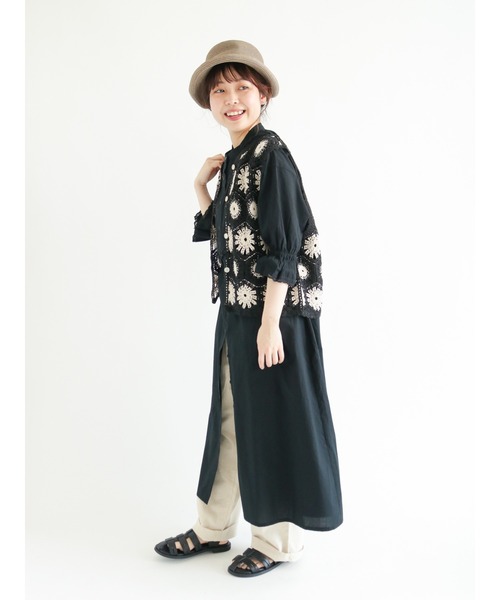 Samansa Mos2（サマンサ モスモス）の「コットンリネンストレートイージーパンツ（その他パンツ・レディース・ブラック/グリーン/マスタード/キナリ・ﾌﾘ-）」の6枚目の写真